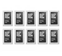 deflect-o Snap Frame A4, Silver Aluminium, Front-Opening Clips, Wall Display - Pack of 10