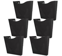 Deflecto 6 Pack Graphite Portrait A4 Wall Mounted Document Holder - A4 Sign Holder - A4 Leaflet Holder Wall Mounted Letter Rack - Leaflet Display Stands - A4 Poster Holder - A4 Menu Holders