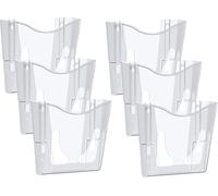 Deflecto 6-Pack Crystal Clear A4 Wall Mounted Document Holders - Portrait Sign, Leaflet & Menu Display
