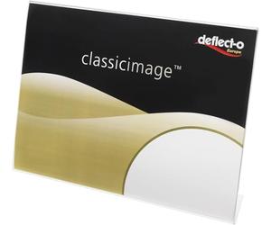 Deflecto A6 Landscape Slanted Sign Holder - Acrylic Stands For Display - Leaflet Display Stands - A6 Display Stand - Acrylic Display Stand - Perspex Display Stands - Menu Holders Pack of 6