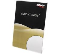 Deflecto A6 Portrait Slanted Sign Holder - Acrylic Display Stand - A6 Display Stand - Poster Stand - Menu Holders - Leaflet Display Stands Acrylic Stands For Display Board - Display Stands Pack of 12