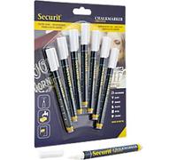 Deflecto BL-SMA100-V7-WT Chalk Marker White Fine Chalk 1 - 2 mm Pack of 7
