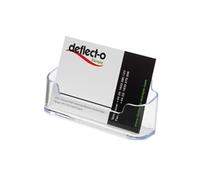 Deflect-O DEF70101 Desktop Business Card Holder,1 Comp,3.75 in. x 1.5 in. x 1.88 in.,CL