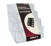 Deflecto Business Card Holder Attractive Curved Slanted Polysterene Plastic