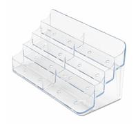 Deflecto Business Card Holder Attractive Curved Slanted Polysterene Plastic