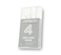 Deflecto Chalkmarker white (Glass+ Chalkboard) - 6mm Reversible rounded to chisel nib - Set of 4