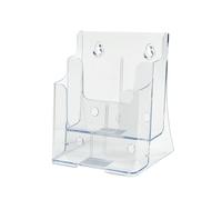Deflecto Countertop 2 Tier A5 Portrait Multi Tier Literature Holder - Pack of 12 - Magazine File Holder - Slanted Leaflet Holder Wall Mounting