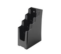 Deflecto Countertop 4 Tier 4 Pocket 1/3 A4 (DL Size) Portrait Multi Tier Literature Holder Black Pack of 4 Magazine File Holder Wall Mounting