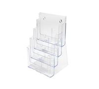 Deflecto Countertop 4 Tier 4 Pocket A4 Portrait Multi-Tier Literature Holder - Magazine File Holder Holder - Leaflet Wall Mounting