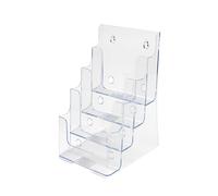 Deflecto Countertop 4 Tier A5 Portrait Multi-TierLiterature Holder - Magazine File Holder - Leaflet Holder Wall Mounting
