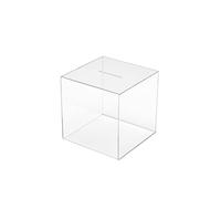 Deflecto Cube Suggestion Box - Ideal for Business Cards, Display, Raffle, Coins, Tips & Charity Donations Collection - Versatile Transparent Acrylic Ballot Box (Square)