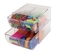 Deflecto Desk Organiser DE350301 Plastic Transparent 15.2 x 15.2 x 18.2 cm