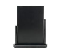 Deflecto Double-Sided Table Chalkboard Sign, Freestanding Mini Display for Cafés, Weddings, Parties, Menus, Event Labels, Tabletop Message Board - Single Pack, Medium (23.3x20x6cm) Black