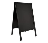 Deflecto Double-Sided Pavement A-Frame Chalkboard, Freestanding Blackboard Display for Outdoor Cafés, Shops, Events, Menus, Street Signage - 125cm x 69cm x 56.5cm Black