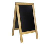 Deflecto Double-Sided Pavement A-Frame Chalkboard, Freestanding Blackboard Display for Outdoor Cafés, Shops, Events, Menus, Street Signage - 135cm x 74cm x 83cm Natural