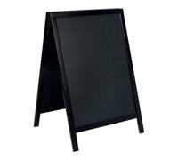 Deflecto Double-Sided Pavement A-Frame Chalkboard, Freestanding Blackboard Display for Outdoor Cafés, Shops, Events, Menus, Promotions, Street Signage - 85cm x 54.5cm x 44cm Black
