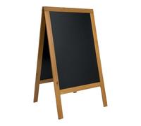 Deflecto Double-Sided Pavement A-Frame Chalkboard, Freestanding Blackboard Display for Outdoor Cafés, Shops, Events, Menus, Promotions, Street Signage - 125cm x 69cm x 56.5cm Teak