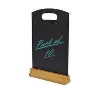 Deflecto Double-Sided Table Chalkboard Sign, Freestanding Mini Display for Cafés, Weddings, Parties, Menus, Event Labels, Tabletop Message Board - Pack of 10, A5