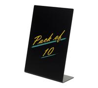 Deflecto Double-Sided Table Chalkboard Sign, Freestanding Mini Display for Cafés, Weddings, Parties, Menus, Event Labels, Tabletop Message Board - Pack of 10, A6