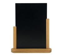 Deflecto Double-Sided Table Chalkboard Sign, Freestanding Mini Display for Cafés, Weddings, Parties, Menus, Event Labels, Tabletop Message Board - Single Pack, Small (17.5x15.5x5cm) Teak
