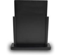 Deflecto Double-Sided Table Chalkboard Sign, Freestanding Mini Display for Cafés, Weddings, Parties, Menus, Event Labels, Tabletop Message Board - Single Pack, Large (32.3x27x7.1cm) Black