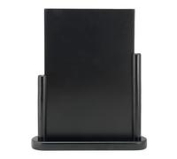 Deflecto Double-Sided Table Chalkboard Sign, Freestanding Mini Display for Cafés, Weddings, Parties, Menus, Event Labels, Tabletop Message Board - Single Pack, Medium (23.3x20x6cm) Black