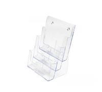 Deflecto Durable Clear Plastic Unique Attractive Wall Mount Brochure Holder A4