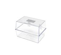 Deflecto Essential 8x5 Index Card Box Crystal, Desktop Storage | Durable storage box for index cards and notes. Compact desktop size for home, office or classroom.