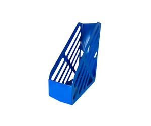 Deflecto Essential Range Maxi Magazine File Holder - Blue - Plastic Magazine Files Folder Holder - Magazine Rack - Document Holder - Magazines File Storage - Desk File Organiser - Magazine Holders