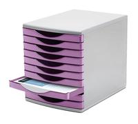 Deflecto Lavender Desktop Storage Unit - A4 Desk Organizer With 10 x 30mm Drawers in Soft Pastel Tones