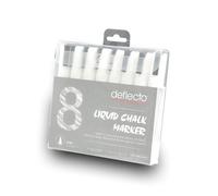 Deflecto Liquid chalkmarker white - 6mm Reversible rounded to chisel nib - Set of 8