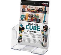 Deflect-O 74901 One-Pocket Rigid Plastic Brochure Display Rack Clear