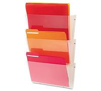 Deflecto Literature Wall Pockets Unbreakable with Brackets Landscape A4 Crystal Ref DE63601 [Pack of 3]