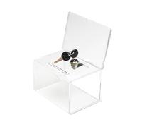 Deflecto Lockable Suggestion Box with Sign Holder, Ballot Box | Secure collection box for suggestions, business cards, raffle tickets or donations. Includes sign holder.