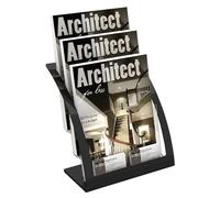 Deflecto Magazine Size Contemporary Literature Holder - Black