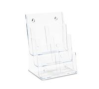 Deflecto Multi-tier Literature Display Holder for Wall or Desktop 3 x 1/3 A4 Pockets Clear Ref DE77401