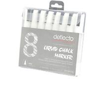 Deflecto Non-permanent Chalk Marker White Broad Chisel 6 mm 8 Pieces