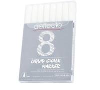 Deflecto Non-permanent Chalk Marker White Fine Chisel 3 mm 8 Pieces