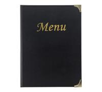 Deflecto Pack of 10 Essential Range A5 Menu Holder - Black Suitable for Restaurant, Bar or Cafe Menu Holder - Wipe Clean Menu