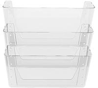 Deflecto pack of 12 EZ Link stackable A4 Landscape wall Pockets Crystal.