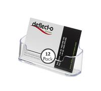 Deflecto Pack of 12 Single Pocket Landscape Countertop Business Card Holder for Desk in Crystal Clear - Card Holders