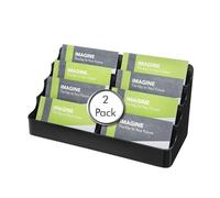 Deflecto Pack of 2 4 Tier 8 Pocket Landscape Business Card Holders Black