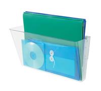 Deflecto pack of 4 EZ Link stackable legal size Landscape wall Pocket Crystal