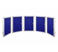 Deflecto Pack of 5 Lockable A3 Tamper Resistant Notice Board with Key - 480X350mm / 48x35cm - Silver