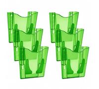 Deflecto Pack of 6 Gemstone collection A4 Portrait Wall Pocket Literature File - Emerald