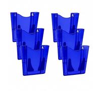 Deflecto Pack of 6 Gemstone collection A4 Portrait Wall Pocket Literature File - Sapphire