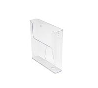 Deflecto Pack of 6 Portrait Literature Stands for Display - A4 Wall Mounted Magazine File Holder - Perfect for Leaflet, Brochure, & Menu - Clear Plastic Document Folder Rack with Flat Back Design
