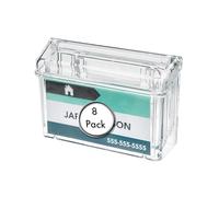 Deflecto Pack of 8 Wall Mounted Outdoor 'Grab a Card' Business Card Holders Crystal