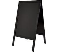 Deflecto Pavement Sign Free standing 2 Panels PP (Polypropylene), Wood Black Weather proof