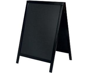 Deflecto Pavement Sign Free standing 2 Panels PP (Polypropylene), Wood Black Weather proof